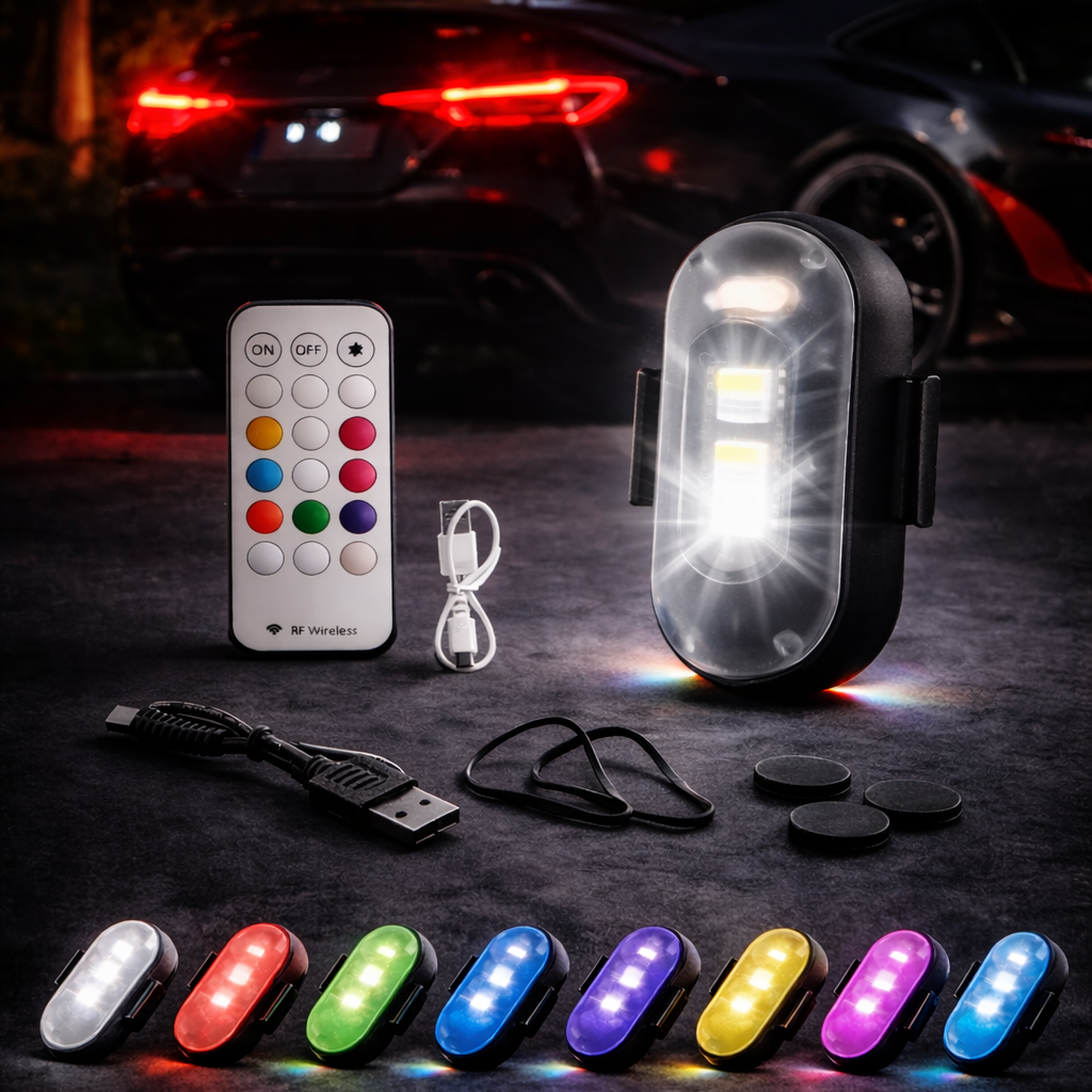 wireless rgb strobe light kit with remote and accessories