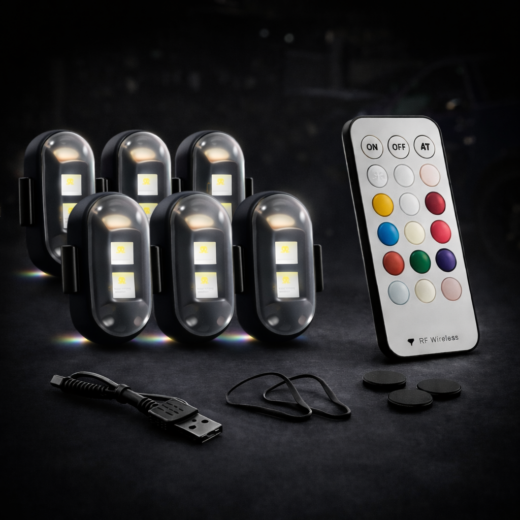 6 pack wireless rgb strobe lights for cars