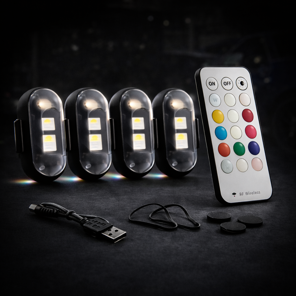 4 pack wireless rgb strobe lights for cars